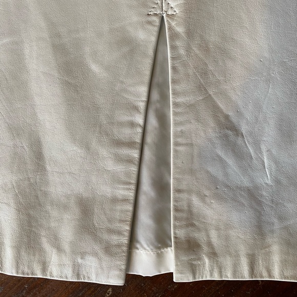 VTG leather skirt white and silver genuine leather long skirt 1980s 80s - Picture 9 of 11